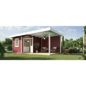 Weka Tuinhuis Met Overkapping 213+ Type B Gr1 Rood 238x541cm
