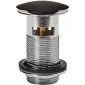 Wirquin Wastafelplug Quick-clac Black Touch - Zwart - Met Overloop - 75mm Hoogte