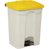Engels Afvalbak Met Pedaal – 70 Liter, Wit Met Blauw Deksel