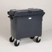 Engels Donkergrijze Afvalcontainer – 660 Liter, Hdpe Kunststof