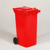 Engels Rode Afvalcontainer – 240 Liter, Hdpe Kunststof