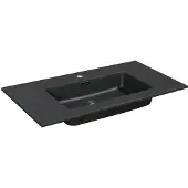 Aquazuro Enkele Wastafel Napoli - Solid Surface - Vierkant - Mat Zwart - 48cm