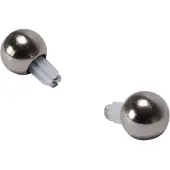 DecoMode Gordijnknop Sphere Rvs 12mm - 2 Stuks