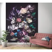 Overig Fotobehang Grote Bloemen - Paars - Roze - Blauw - Groen - Wit - Zwart - 2,70m X 212cm