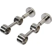 Overig Gordijnroede Steunen Dubbel 17cm Chroom 28mm - 2 Stuks