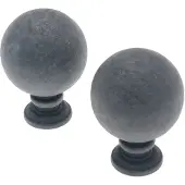 DecoMode Gordijnknop Bulb Grijs - 2 Stuks