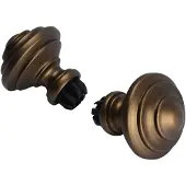 DecoMode Gordijnknop Whirl Brons - 2 Stuks