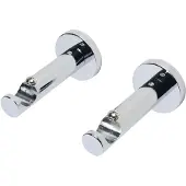 DecoMode - Gordijnsteun Opleg - Metaal - Chroom - Dia. 20mm - 2 Stuks