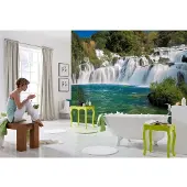 Overig Fotobehang Krka Falls - Groen - 2,54m X 368cm