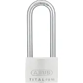 ABUS Hangslot Met Sleutel Titalium Tkti25/50hb80 - Aluminium Voor Poort, Lange Beugel - Behuizing 50 Mm, Beugel 80 Mm
