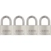 ABUS Hangslotset Titalium Tkti24/40 - Aluminium Anticorrosie Voor Poorten - Behuizing 40 Mm - Set Van 4 Stuks