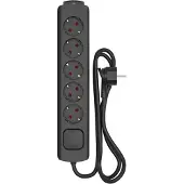Sencys Stekkerdoos 5-voudig Zwart 1,5 Meter