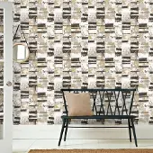 Overig Vliesbehang Friends & Coffee 16637 - Zwart - Wit - Goud - Lichtgrijs - 10,05m X 53cm