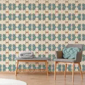 Overig Fotobehang Seventies S728b9 - Blauw - Bruin - Beige - 2,70 M X 419 Cm
