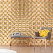 Overig Fotobehang Seventies S727b4 - Oranje - Bruin - Beige - Geel - 2,70m X 186cm
