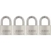 ABUS Hangslotenset Kti13/40 - Massief Aluminium Hoge Veiligheid - Behuizing 40 Mm - Set Van 4 Stuks
