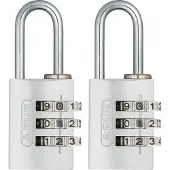 ABUS Combinatieslot Ca2/20 - Massief Aluminium Voor Kluisje - Behuizing 20mm - Set Van 2 Stuks