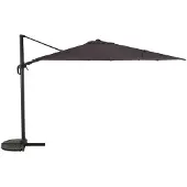 Central Park Zweefparasol Palmarola - 300x300cm - Antraciet - 360° Draaibaar Kantelbaar Met Opwindmechanisme 200g/m² Aluminium Mast