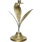Ksd Decoris Kandelaar Metaal Leaves - Goud - 33,5cm