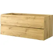 Aquazuro Wastafelonderkast Napoli 120cm - Scandinavisch Eiken - Met 2 Lades - 119,4x50x47,5cm