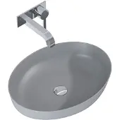 Elita Waskom Badkamer Rika - Keramiek - Ovaal - Lichtgrijs - 52cm