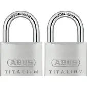 ABUS Hangslotset Titalium Tkti25/50 - Aluminium Voor Poort - Behuizing 50 Mm - Set Van 2 Stuks