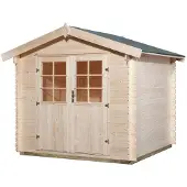 Weka Tuinhuis Vaduz 209, 28 mm wanddikte met dubbele deur - Breedte x Diepte x Hoogte - 288.00 x 284.00 x 244.00 - Onbehandeld, in natuurlijke staat