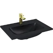 Royo Enkele Wastafel Skappa - Keramiek - Rechthoekig - Inclusief Kraan - Mat Zwart - 60cm