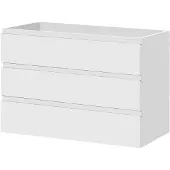 Aquazuro Wastafelonderkast Napoli 119cm - Hoogglans Wit - Met 3 Lades - 119,4x75x47,5cm