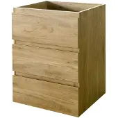 Aquazuro Wastafelonderkast Napoli 59cm - Asgrijze Eik - Met 3 Lades - 59,4x75x47,5cm