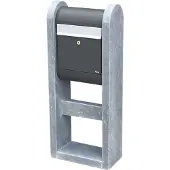VASP Staande Brievenbus Murcia - Natuursteen En Staal - Antraciet - 45x110x20cm