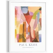 ArtFrame Schilderij Paul Klee I Kubistisch - Kleurrijk - Modern - Artprint - Art Frame 50x70 Cm Mdf Bont