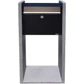 VASP Staande Brievenbus Antwerpen - Natuursteen En Staal - Zwart - 42x100x18cm