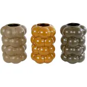 Coppens Vaas Bram L beige/amber/d. grijs a3 aardew 15x15x22cm |
