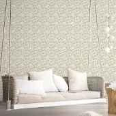 Overig Vliesbehang Secret Garden G78488 - Grijs-beige - Groen - Offwhite - 10,00m X 53cm