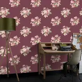 Praxis Vliesbehang Secret Garden G78496 - Donkerrood - Roze - Vergrijsd Groen - 10,00m X 53cm