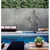 Overig Fotobehang Beton Met Krijger 14233 - Grijs - 2,70m X 450cm
