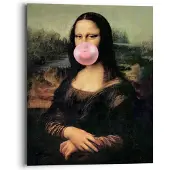 Praxis Schilderij Mona Lisa Bubblegum Leonardo Da Vinci - Deco Panel 40x50 Cm