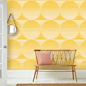 Praxis Fotobehang Seventies S710b4 - Geel - Beige - 2,70m X 186cm