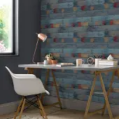 Overig Vliesbehang Friends & Coffee 16672 - Blauw - Donkerrood - Beige-bruin - 10,05m X 53cm