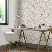 Overig Vliesbehang Friends & Coffee 16628 - Warm Grijs - Zwart - Wit - Goud - 10,05m X 53cm