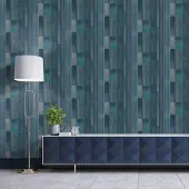 Praxis Vliesbehang Assorti 2022-2024 G56575 - Donkerblauw - Teal - Zilvergrijs - 10,05m X 53cm