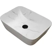 Aurlane Rechthoekige Opzetwaskom |mat Wit Keramiek | 45,5x32,5x13 Cm | Marmer Effect