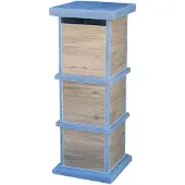 VASP Brievenbus Staande Brievenbus Pamplona Woodlook - Natuursteen - Blauwe Hardsteen - 40x105x40cm