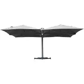 NATERIAL Zweefparasol Sombra Xl Vierkant Grijs 620x620cm