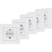 Kopp Athenis Stopcontact 1-voudig Geaard Mat-wit 4+1 Gratis