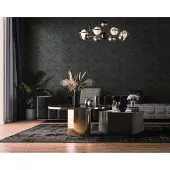 Overig Vliesbehang Visgraatverband Bakstenen - Antraciet - Offblack - 10,05m X 53cm