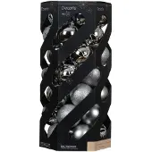 Décoris Kerstbal Plastic Glanzend Mat - Zilver - 6cm - 35 Stuks