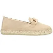 Manfield Beige suède espadrilles met chain | Maat 39