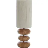 Light & Living Tafellamp Danialo hout met crème 60cm